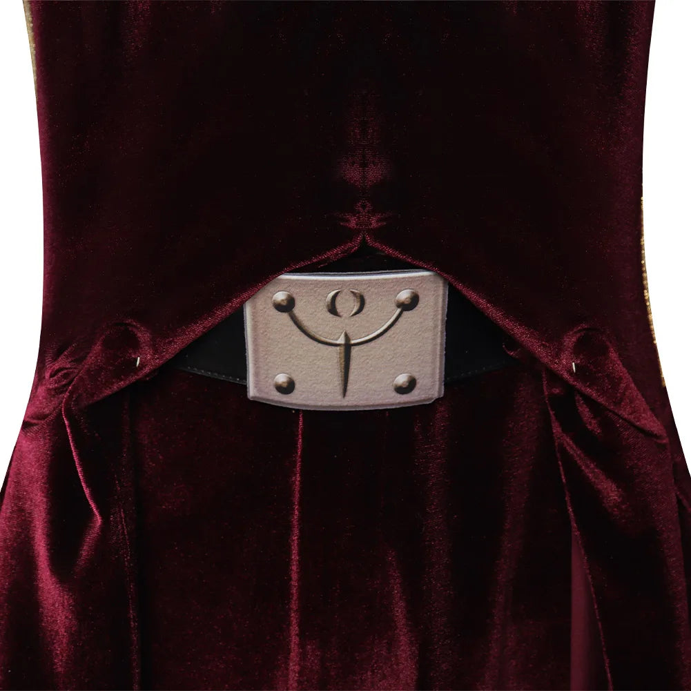 Padme Amidala Cosplay Costume Elegant Burgundy Velvet Dress Women Roleplay Outfit Halloween