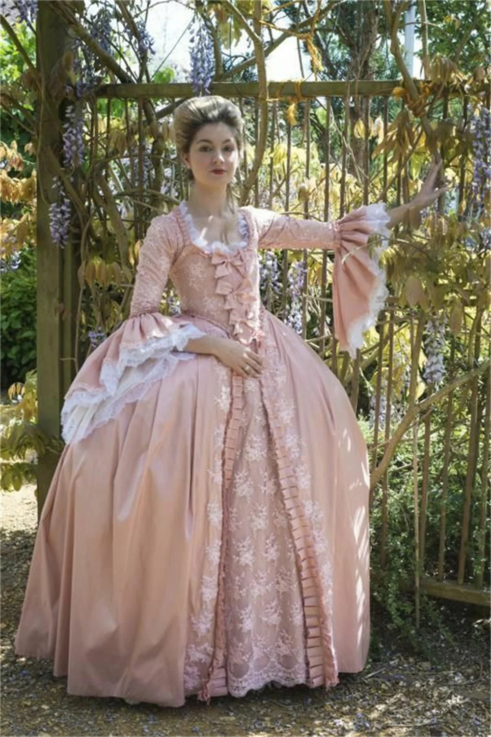 Historical 18th Century Women Victorian Masquerade Palace Gown French Rococo Marie Antoinette Colonial Dress Vintage Ball Gown