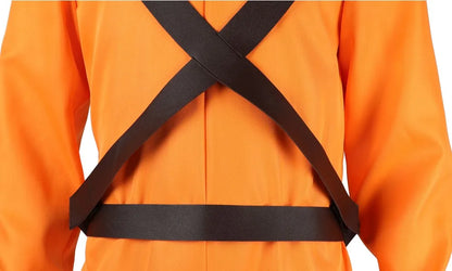 Lethal Company Cosplay Costume Orange Jumpsuit with Protective Harness and Mask Halloween Outfit