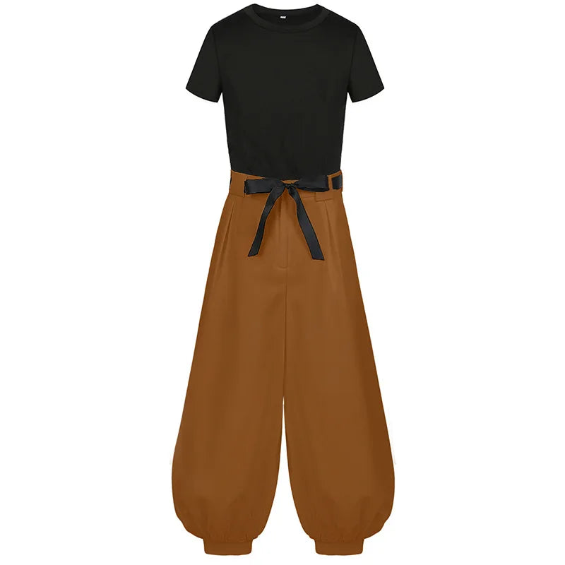 LOUN-Costume de Cosplay Jujutsu JJK, Manga, Anime Fushigflats, Toji Satoru Gojo, Perruque, T-shirt, Pantalon Rose, Filet, Hallow