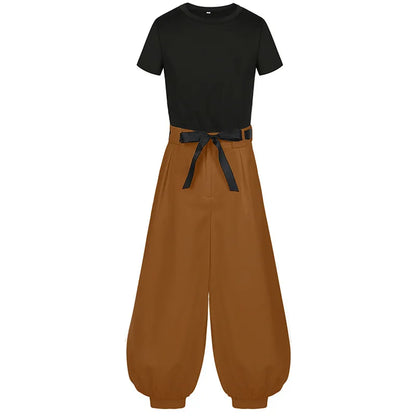 LOUN-Costume de Cosplay Jujutsu JJK, Manga, Anime Fushigflats, Toji Satoru Gojo, Perruque, T-shirt, Pantalon Rose, Filet, Hallow