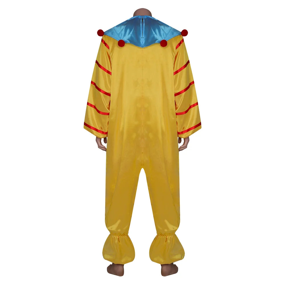 Killer Klowns from Outer Space Cosplay Costume Clown Jumpsuit Scarf Man Women Halloween Party Role Play Clothes For Adult New