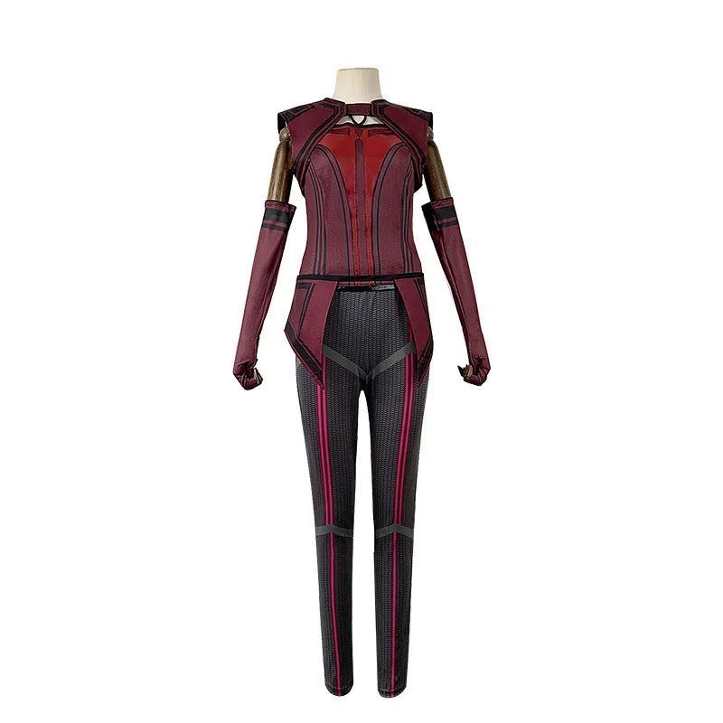 Wanda Vision Scarlet Witch Costume for Women Adult Cloak Bodysuit Pants Outfit Resin Mask Carnival Halloween