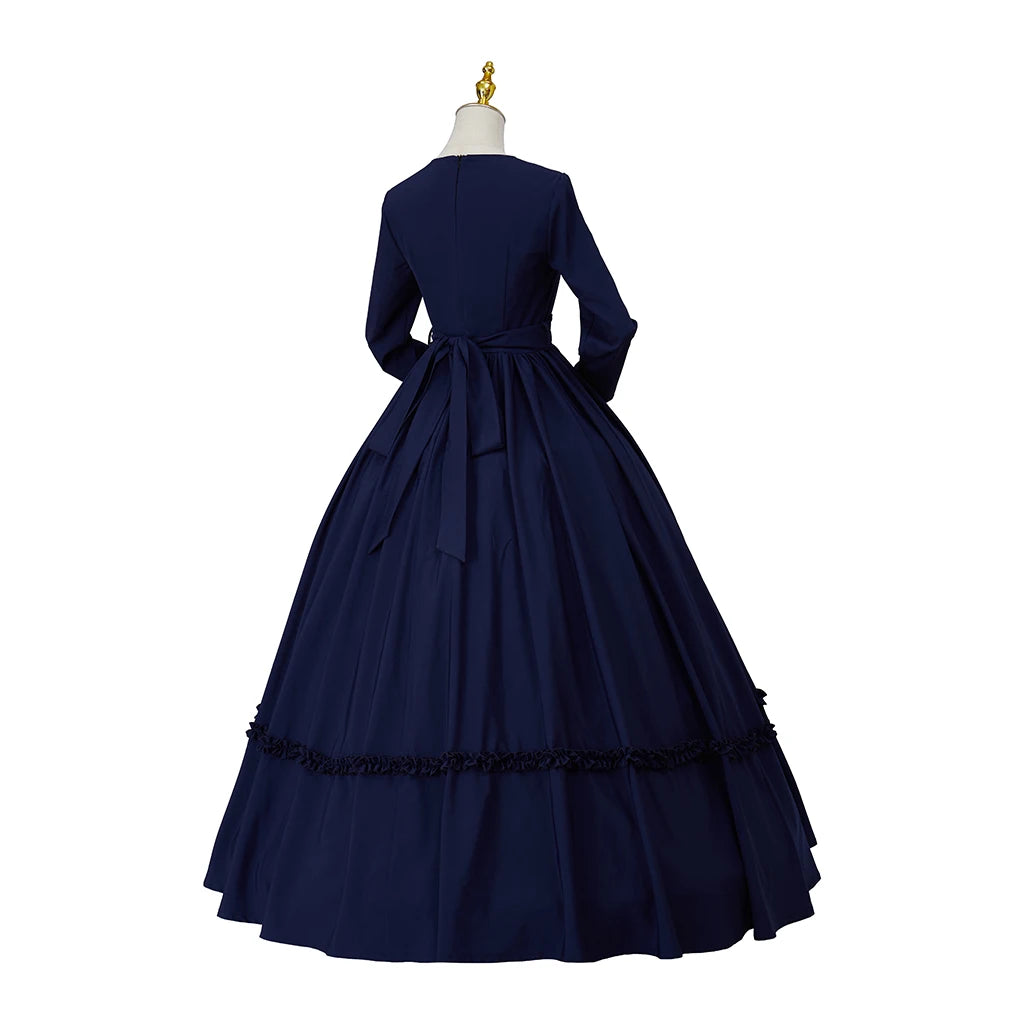 Victorian 1860s Dress Civil War Dress Medieval Ball gown Vintage Costumes Renaissance Historical Period Mourning Dress