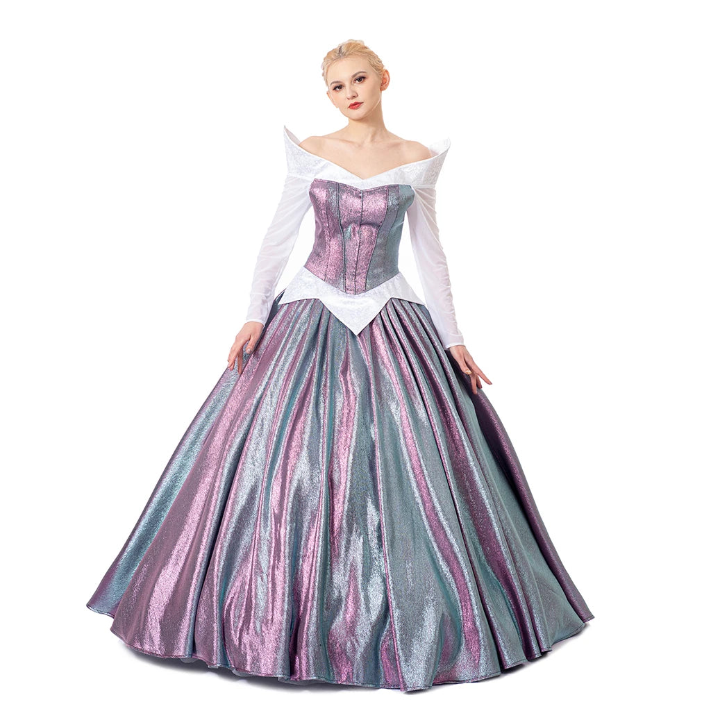 Aurora Cosplay Costume Dress Aurora Dress Up Purple Color Changing Ball Gown Princess Cosplay Dress Custom Made for Adult Women