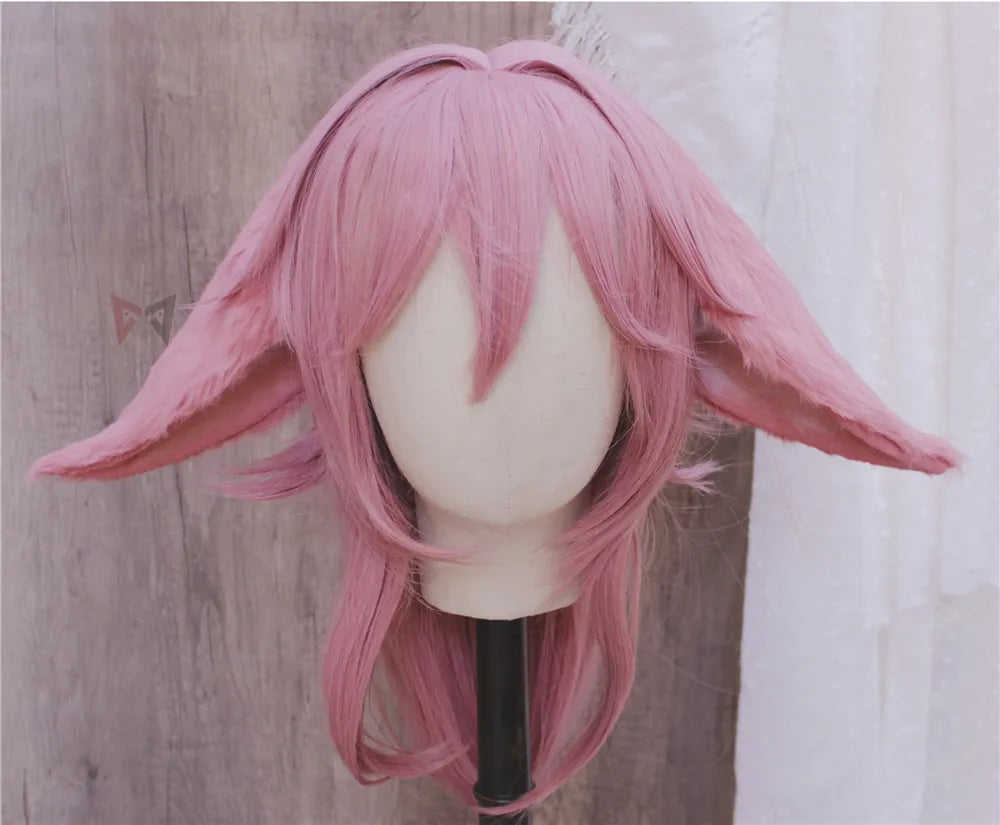 New Genshin Impact Yae Miko Cosplay Fox Ears Hairhoop Headwear Scalp Simulation Pink  Anime Inazuma Yae Miko Cosplay Prop