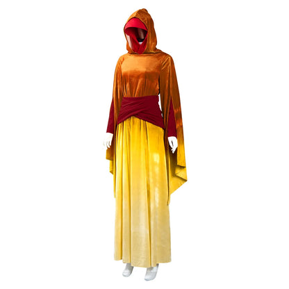 Padme Amidala Cosplay Costume Queen Jedi Robe Hooded Dress for Women Roleplay Outfit