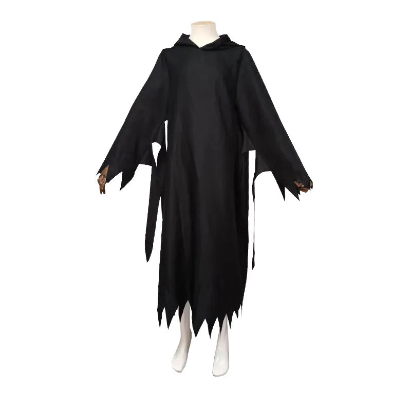 Anime Scream 6 Demon Ghosts Costume Black Hoodies Cloak Zombie Horror Death Killer Grim Cosplay Suit Long Cape Halloween Dress