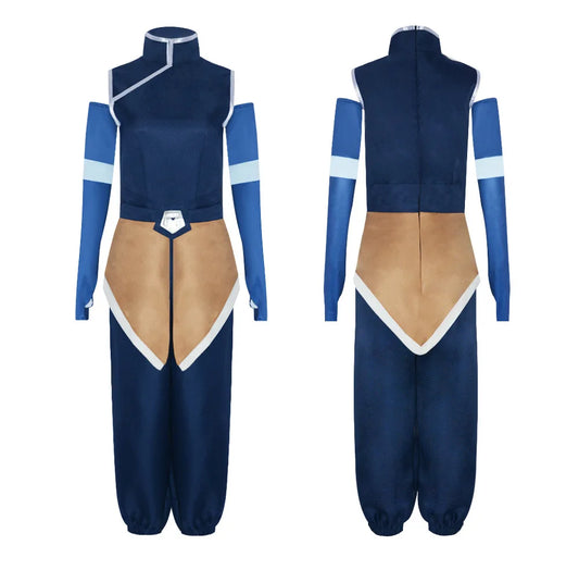 Anime Avatar The Last Airbender Korra Cosplay Costume Blue Top Pants Uniform Full Set Halloween Carnival Play Party Fancy Suit