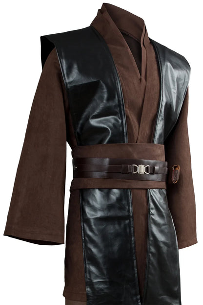 Anakin Skywalker Cosplay Costume Brown No Clock Costume Suit Halloween Carnival Cosplay Costumes for Adult Men