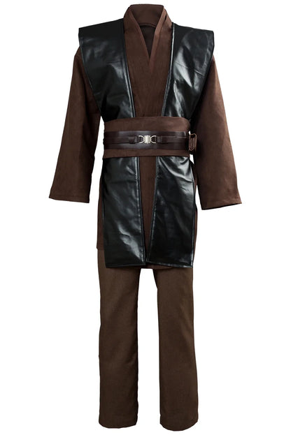 Anakin Skywalker Cosplay Costume Brown No Clock Costume Suit Halloween Carnival Cosplay Costumes for Adult Men