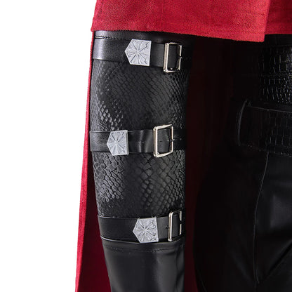 Vincent Valentine Cosplay Costume Red Cloak Leather Top Pants and Accessories Final Fantasy 7 Outfit Full Set