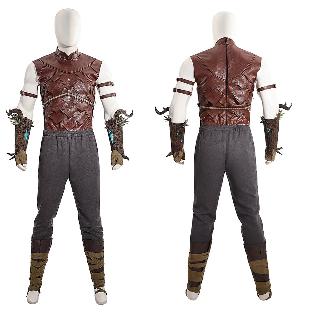 Halsin Cosplay Costume Game Baldurs Cos Gate 3 Halsin Roleplay Outfit Adult Men Top Pants Props Halloween Carnival Party Uniform