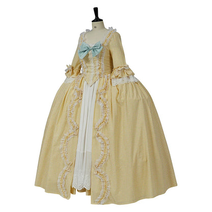 Victotian Royal 18th Century Georgian Costume Rococo Baroque Marie Antoinette Ball Yellow Dresses Renaissance Vintage Ball Gown