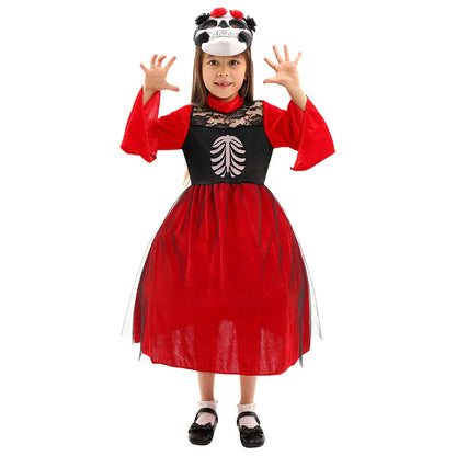 Fantasia Horror Skull Ghost Cosplay Child Boys Girls Clothing Day Of The Dead Scary Disfraz Costume Kid Halloween Party Clothes