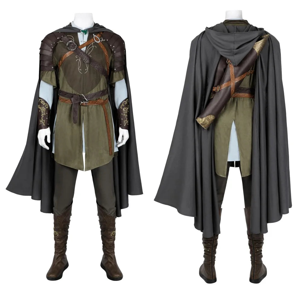 Legolas Cosplay Costume Full Set with Cloak Top Pants and Accessories Custom Size Available