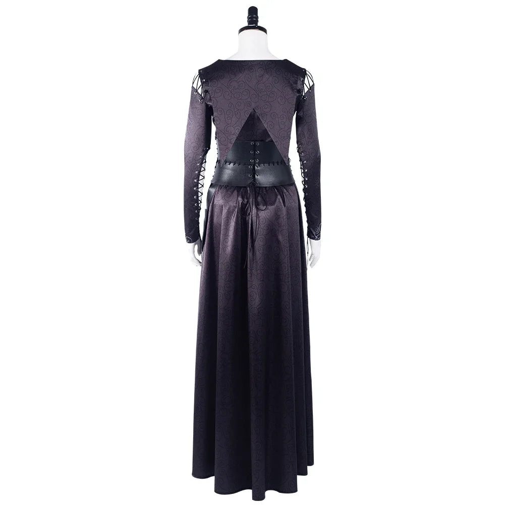 Bellatrix Lestrange Cosplay Costume Halloween Carnival Dress Suit