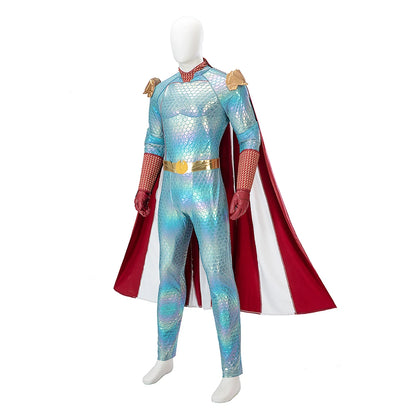 The Boys Homelander Ice Cosplay Costume Jumpsuit Cloak Boots Full Set Custom Size