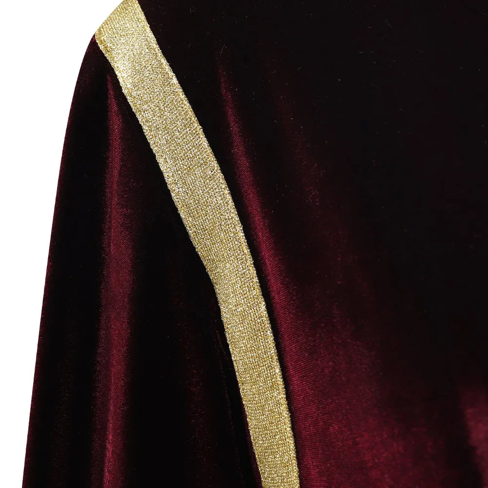 Padme Amidala Cosplay Costume Elegant Burgundy Velvet Dress Women Roleplay Outfit Halloween