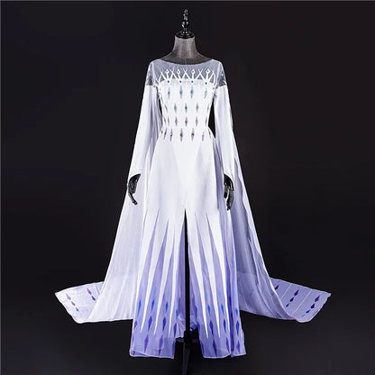 New Princess Ice Dress White Bring Costume for Game Party Custom Made