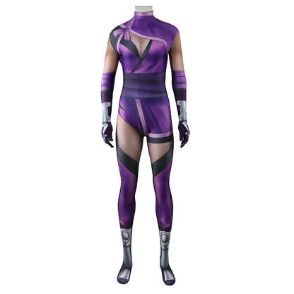 Mileena Cosplay Jumpsuit Mortal Kombat Costume Women Sexy Purple Rompers Halloween Carnival Party Disguise Uniform