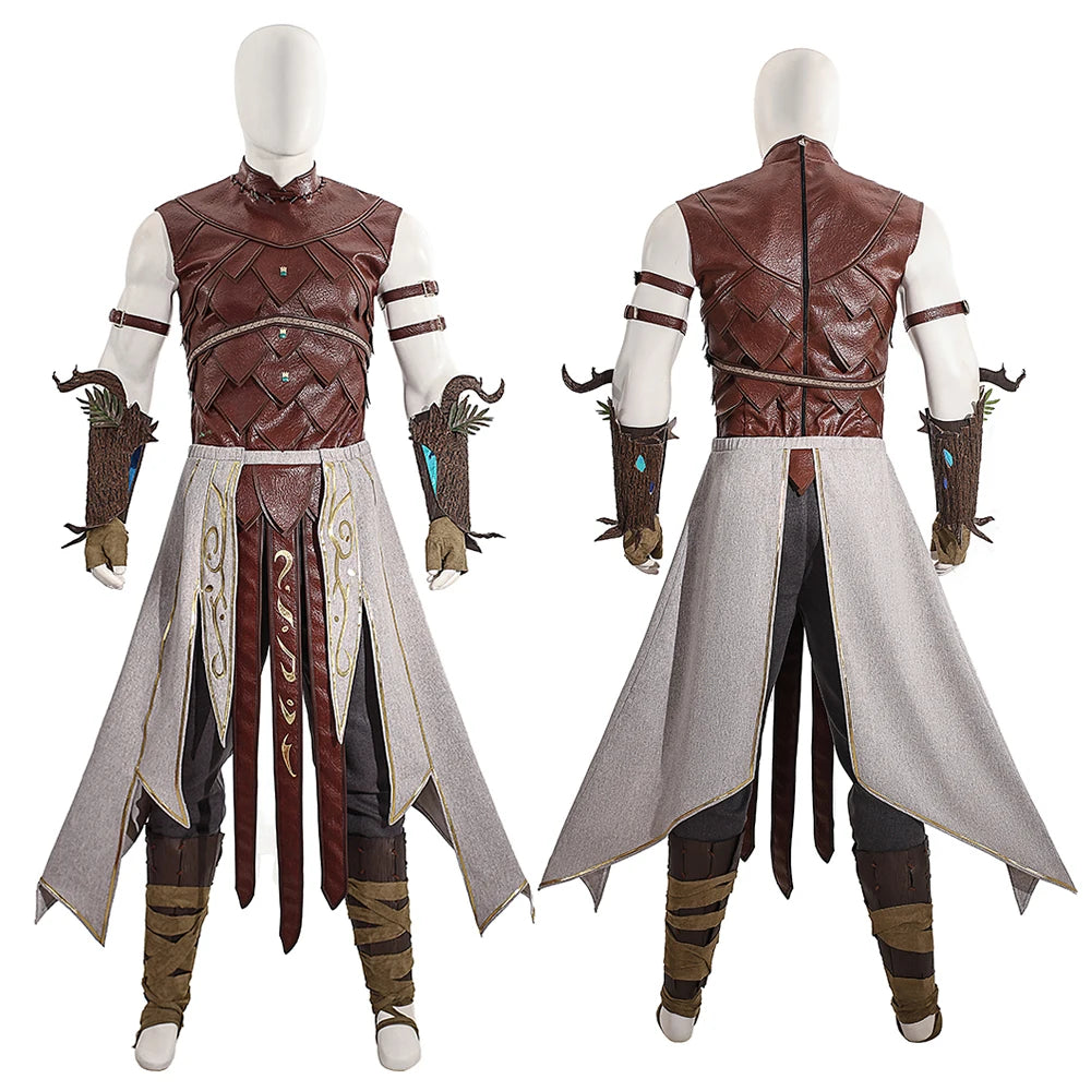 Halsin Cosplay Costume Game Baldurs Cos Gate 3 Halsin Roleplay Outfit Adult Men Top Pants Props Halloween Carnival Party Uniform