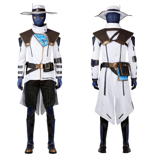 Valorant Game Cypher Cosplay Costume Full Set with Hat Coat Pants Custom Size Available