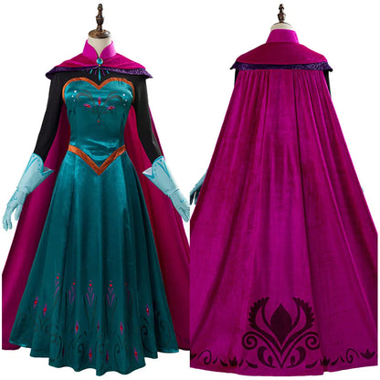 Cosplay Princess Dress Fantasy Clothing Movie Cartoon Princess Queen Halloween Disguise Outfits Glove Cloak Suit Gifts