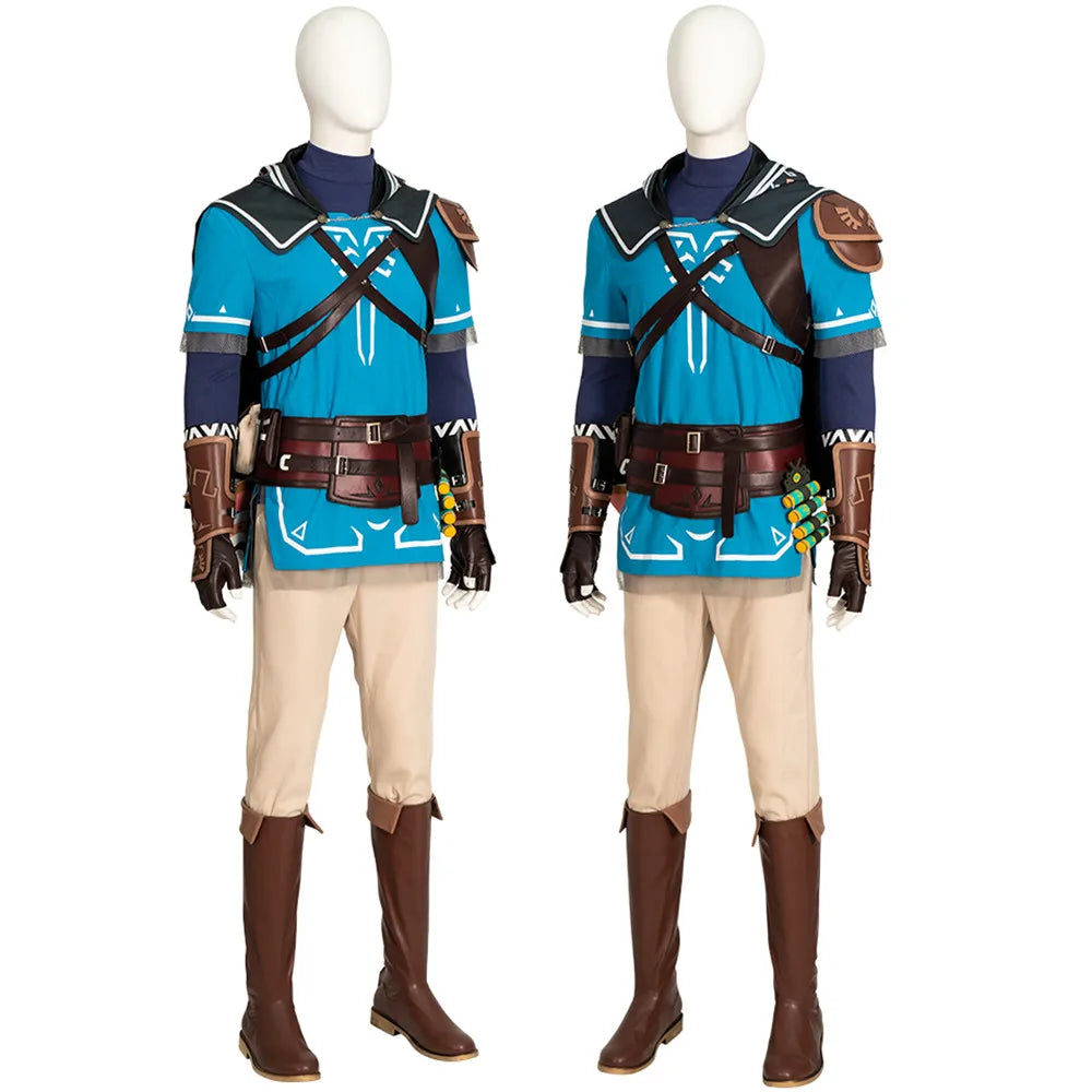 Blue Zelda Cosplay Link Cospaly Costume Tears Link Cosplay Suit Man Outfit and Accessories