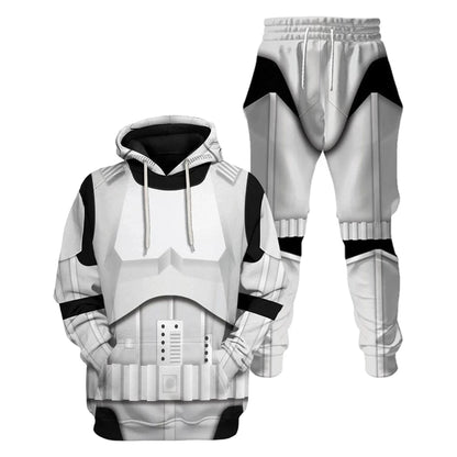 Stormtrooper Hoodie and Pant Set Cosplay Costume for Men Space Battle Roleplay Outfit