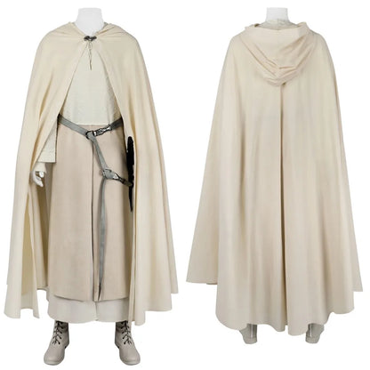 White Gandalf Robe Cosplay Costume with Custom Size Options and Available Wig and Boots