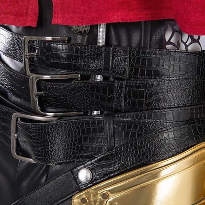 Vincent Valentine Cosplay Costume Red Cloak Leather Top Pants and Accessories Final Fantasy 7 Outfit Full Set