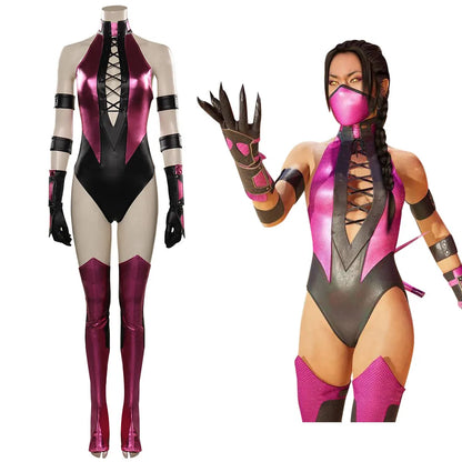 Mileena Cosplay Fantasia Game Mortal Kombat Disguise Adult Women  Roleplay Fantasy Halloween Carnival Party Clothes