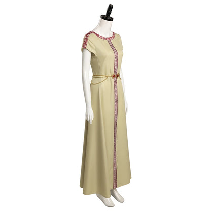 Cosplay Rhaenyra Youth Fantasy Clothing TV House Cos The Dragon Women Beige Long Dress Halloween Party Suit Disguise Outifts