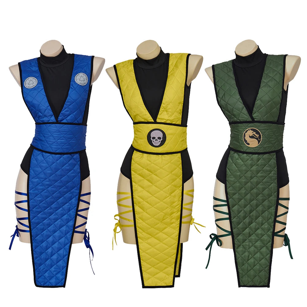 Mortal Kombat Sub-Zero Reptile Scorpion Cosplay Costume Female Version Sexy Suit with Mask Shotokan Women Ninja Fighter Uniform