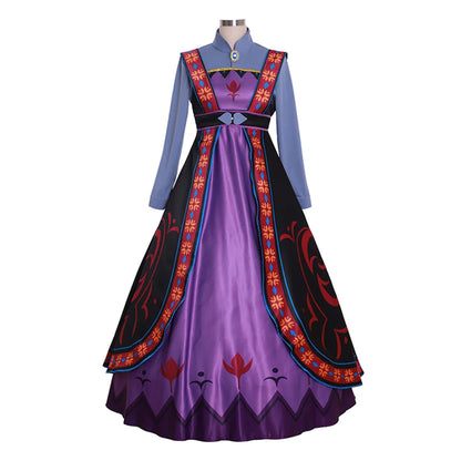 Anime Cosplay Anna Mother Costume Women Vintage Gorgeous Patchwork Pattern Queen Fancy Dress Halloween Medieval Iduna Ball Gown