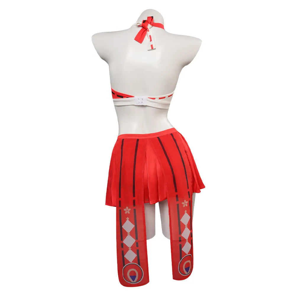 Yae Miko Cosplay Women Swimsuit Costume Outfit Female Girls Sexy Dress Halloween Carnival Party Disguise Swimwear