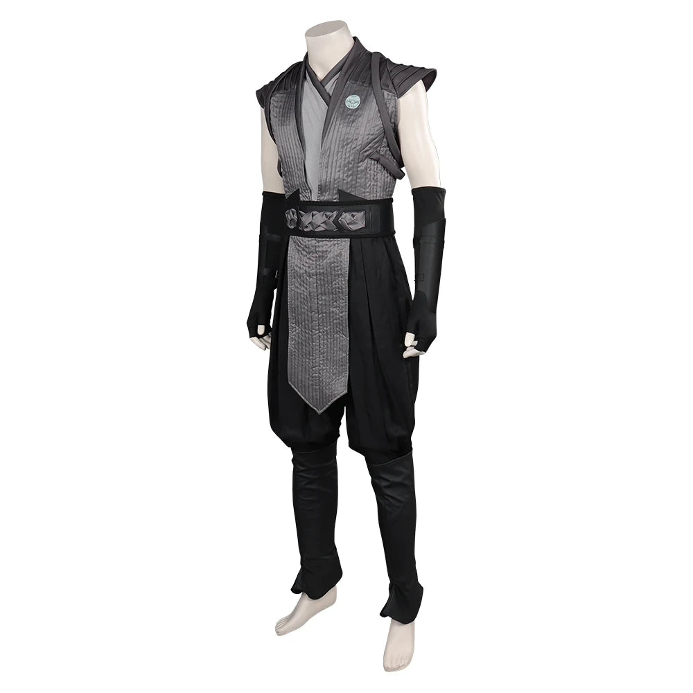 Smoke Cosplay Men Costume Mortal Cos Kombat Vest Pants Gloves Outfits Fighter Roleplay Halloween Carnival Party Suit