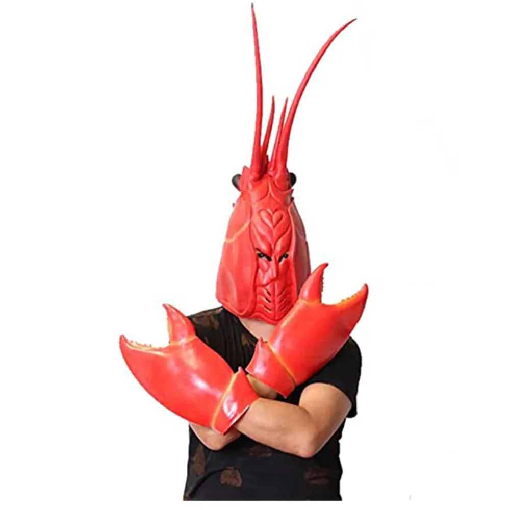 Funny Lobster Crab Claws Gloves Hands Weapon Props Halloween Cosplay Costume Latex Animal Masks Party Props Toys Decoration