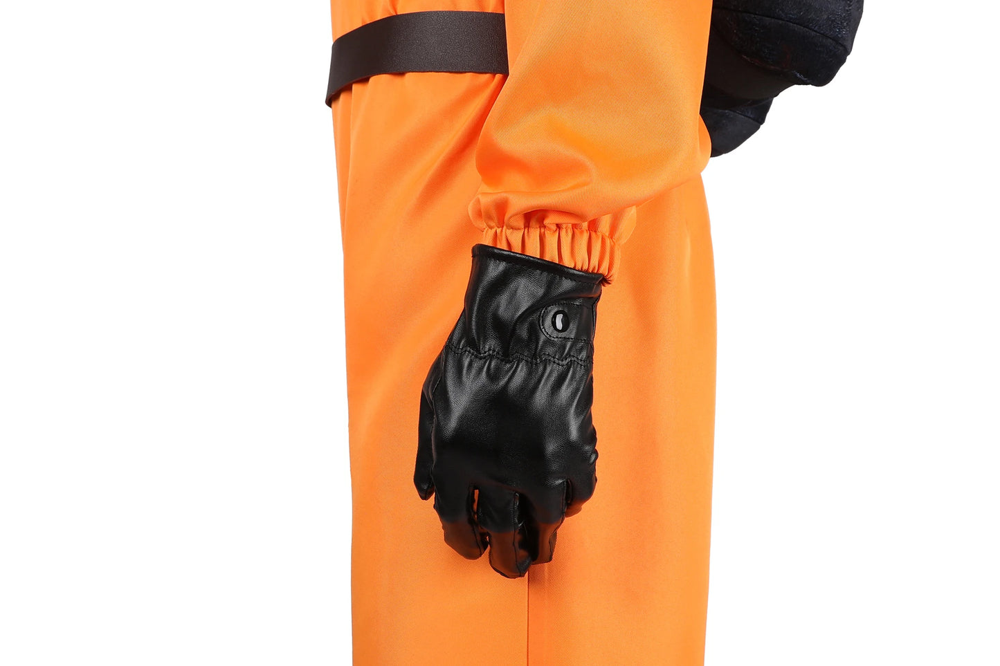 Lethal Company Cosplay Costume Orange Jumpsuit with Protective Harness and Mask Halloween Outfit