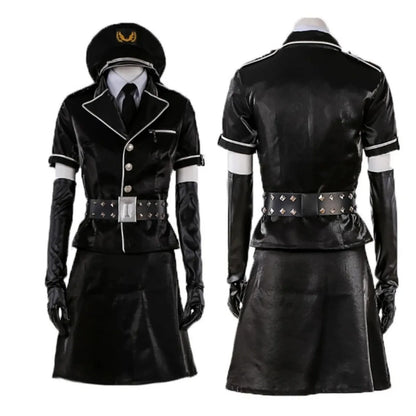 Female Akira Kurusu Cosplay Costume Black Jacket Skirt Hat Outfit for Halloween and Conventions