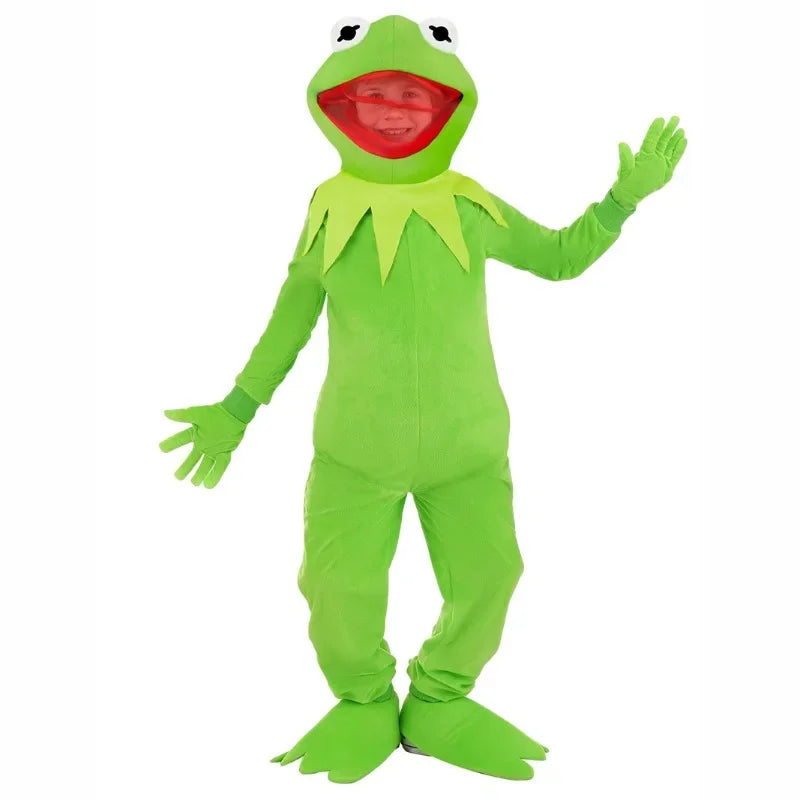 Halloween  New Children's Frog Cos Costume Kermit Cosplay Costume Kindergarten Stage Party Costume Anime Cosplay