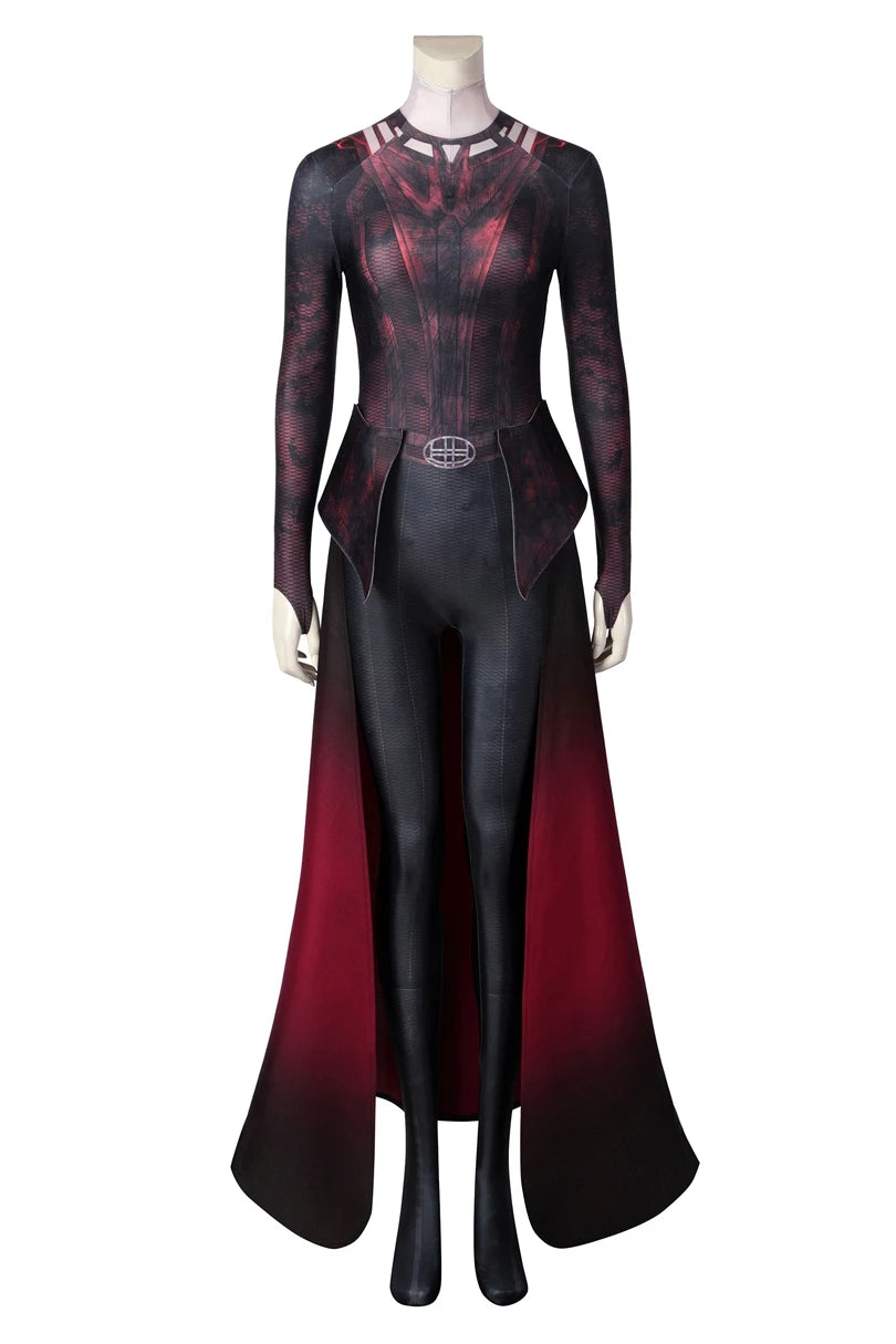 Halloween Carnival in The Multiverse of Madness Superhero Outfit Wanda Cosplay Printing Jumpsuit Scarlet Witch Costume