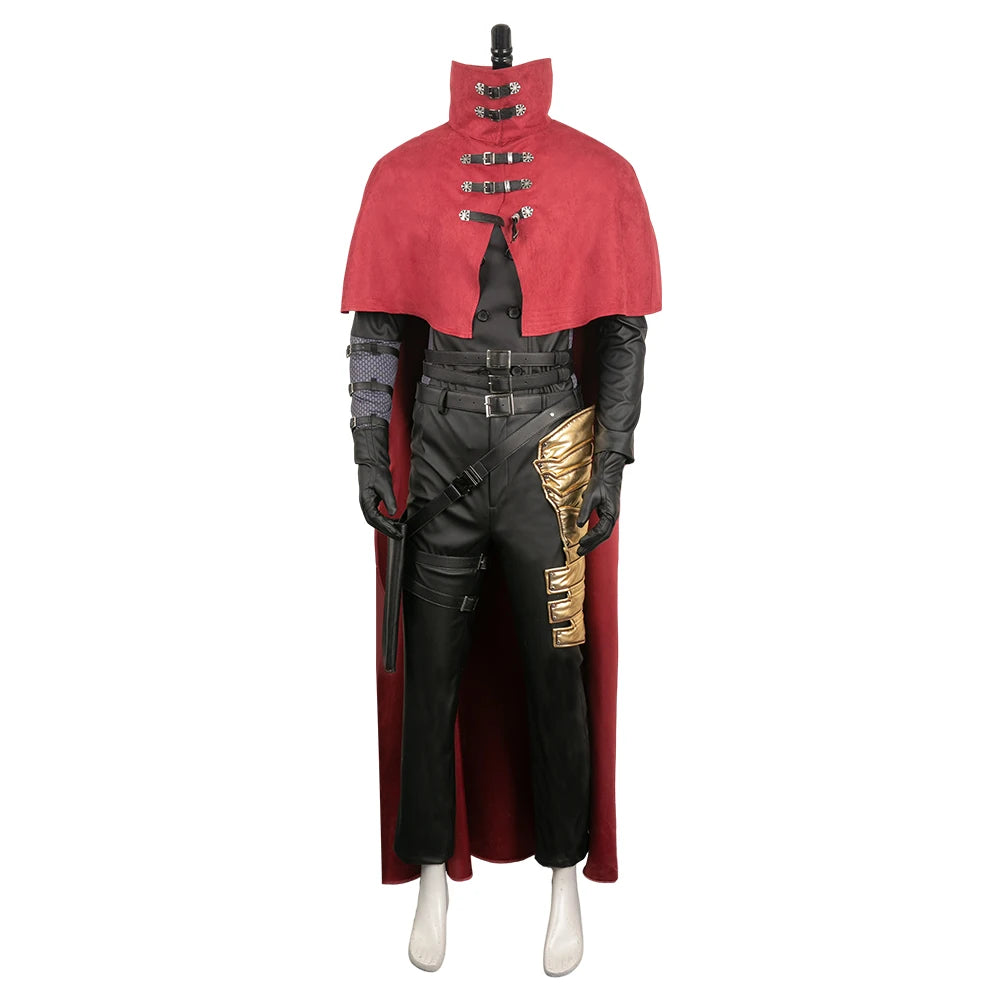 Final Fantasy 7 Vincent Valentine Cosplay Fantasia Costume Disguise for Adult Men Uniform Cloak Outfits Halloween Carnival Suit