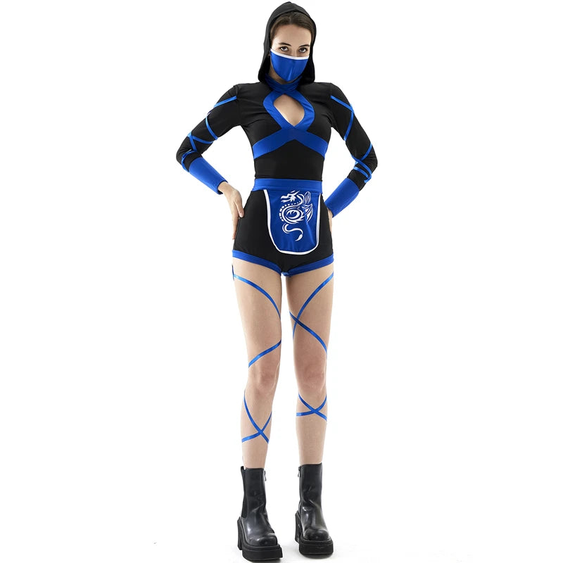 Anime Female Sexy Anime Dragon Warrior Ninja Cosplay Jumpsuit Uniform Set Female Adult Halloween Costume