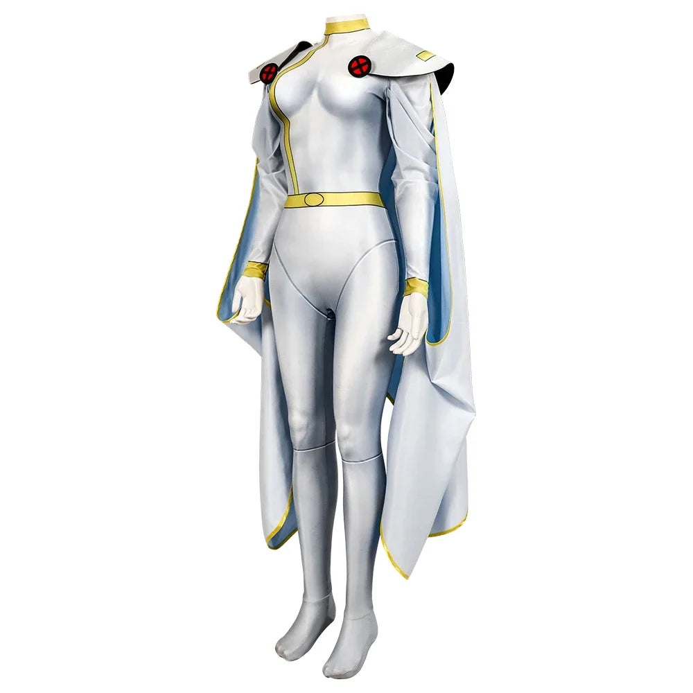 Gold Wolf Jumpsuit Anime X Police 97 Carnival Costume Storm Ororo Munroe Cosplay Woman Halloween Jumpsuit Mask High Quality