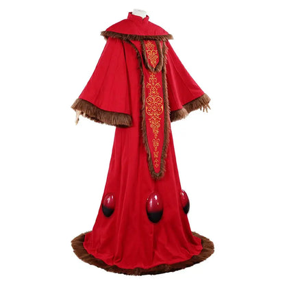 Queen Amidala Red Gown Cosplay Costume with Hood and Embroidery for Women Roleplay