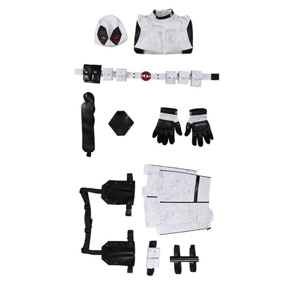 Cospaly Pool White Black Set Wade Costume Movie Dead Cos Pool Jumpsuit Mask Outfits Men Halloween Carnival Party Suit