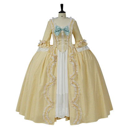 Victotian Royal 18th Century Georgian Costume Rococo Baroque Marie Antoinette Ball Yellow Dresses Renaissance Vintage Ball Gown