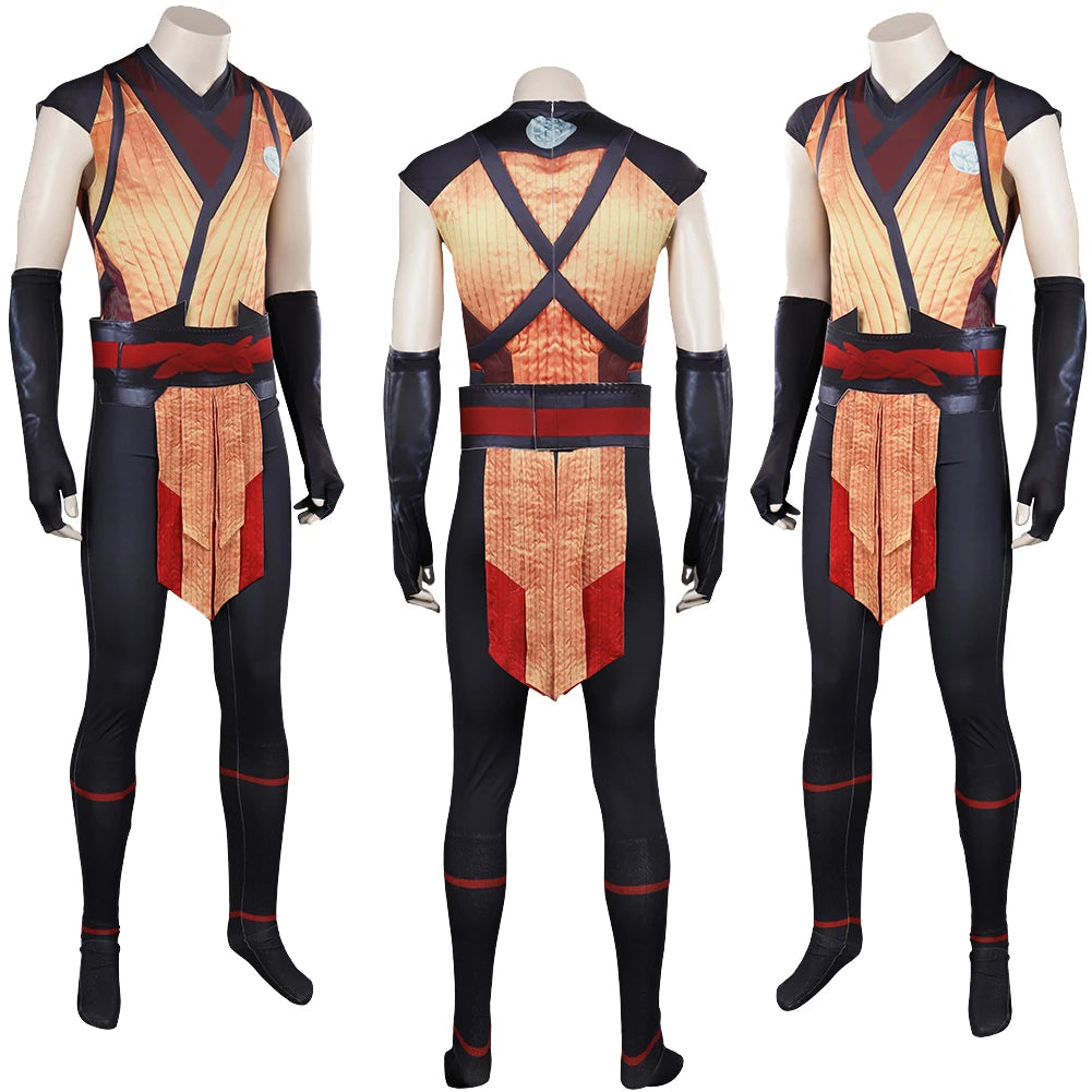 Scorpion Cosplay Fantasia Print Jumpsuit Mask Anime Game Mortal Kombat Costume Disguise Adult Men Halloween Carnival Party Cloth